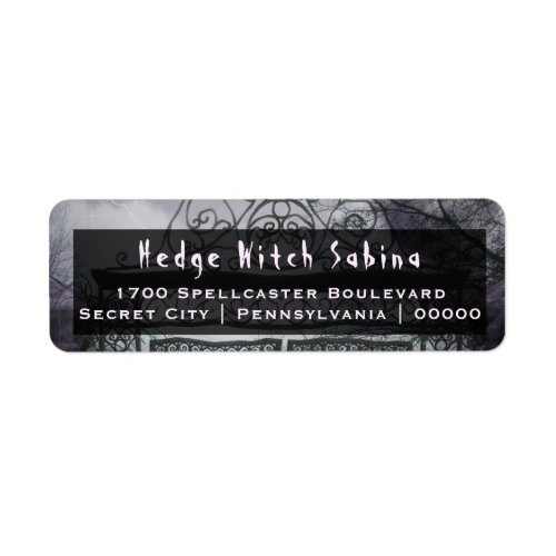 Gothic Eerie Gates  Moon Return Address Label