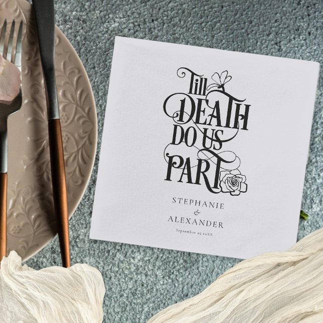 Gothic Eerie Till Death Do Us Part Wedding Napkins (Creator Uploaded)