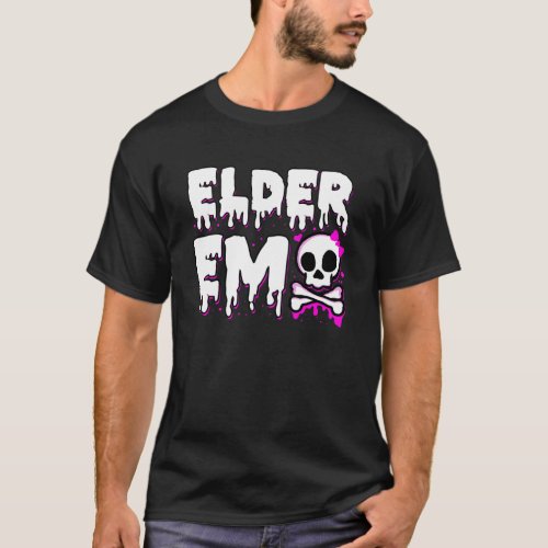 Gothic Elder Emo Pink Skull Goth Music T_Shirt