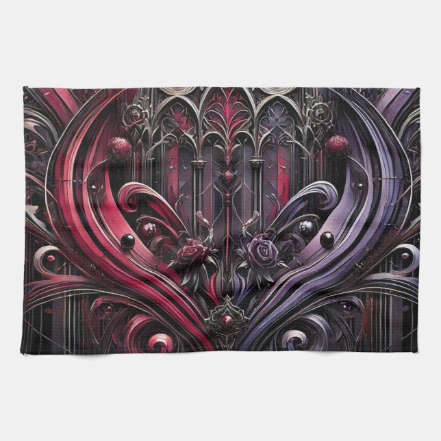 Gothic Elegance Kitchen Towel (Horizontal)