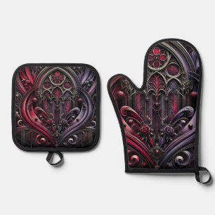 Gothic Elegance Oven Mitt and Pot Holder Set