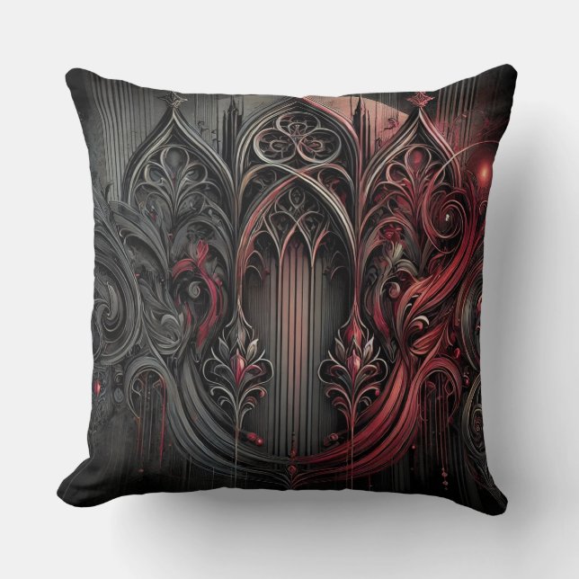 Gothic Elegance Table Tent Sign Throw Pillow (Front)