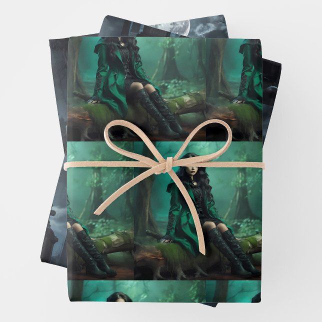 Gothic Elegance – Three Designs Wrapping Paper Sheets (In situ)