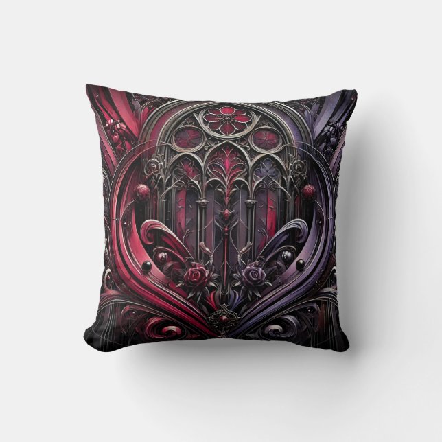 Gothic Elegance Throw Pillow – Bold Home Accent (Front)