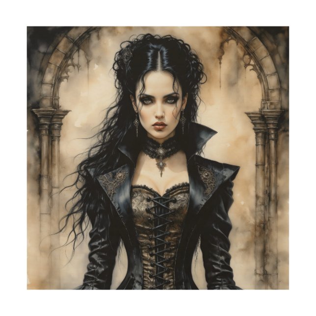 Gothic Elegance Wood Wall Art (Front)