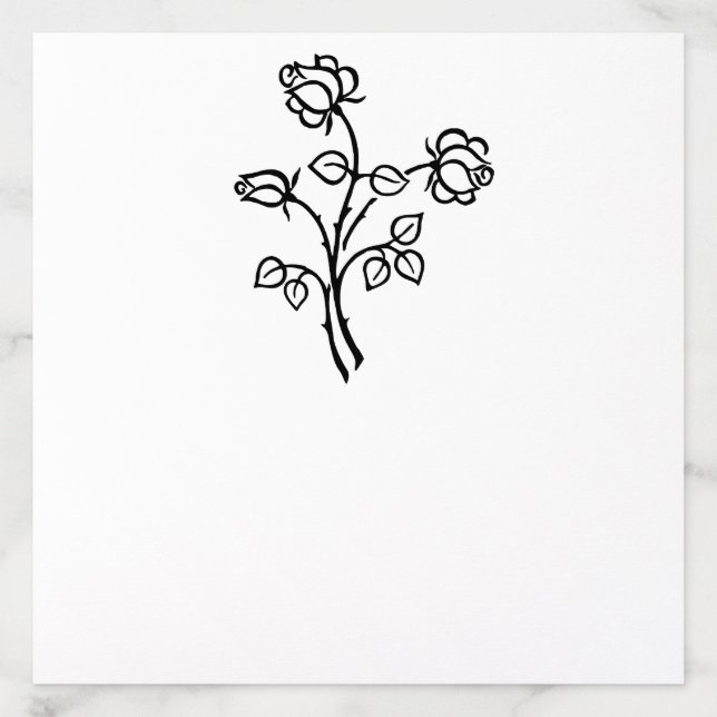 Gothic elegant black rose wedding  envelope liner (Design)
