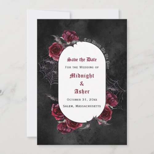 Gothic Elegant Black Till Death Do Us Part Save The Date