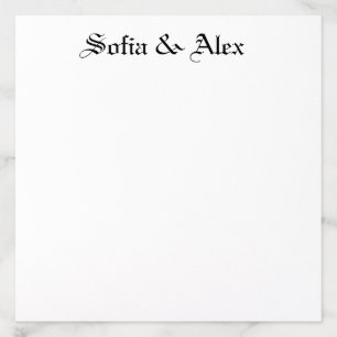 Gothic elegant black typography wedding envelope liner