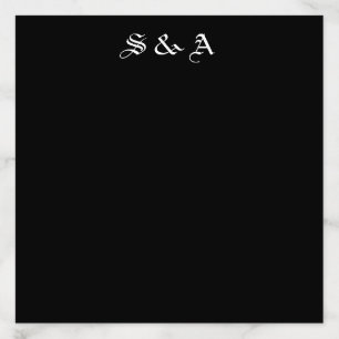 Gothic elegant black white typography wedding  envelope liner
