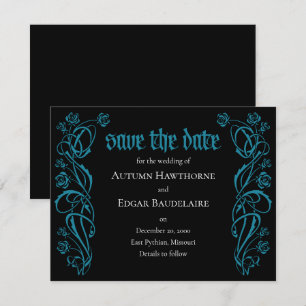 Gothic Elegant Roses Wedding Save The Date