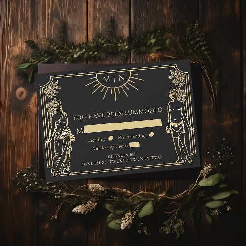 Gothic Elegant The Lovers Tarot Card Wedding RSVP