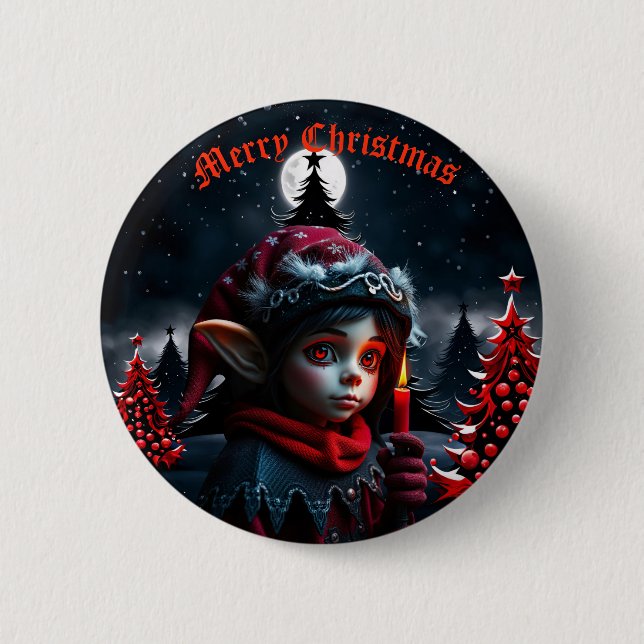 Gothic elf magic under the full moon.  button (Front)