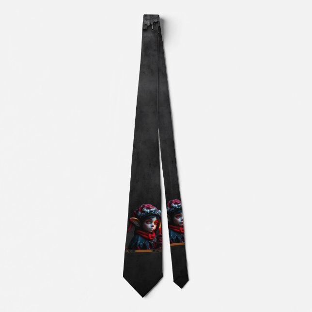 Gothic elf magic under the full moon.  neck tie (Front)