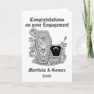Gothic Engagement Card, Customizable Card