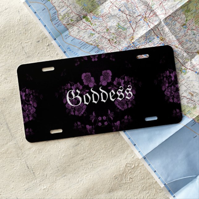 Gothic Eternal *Add Name* Lavendar License Plate (In Situ)