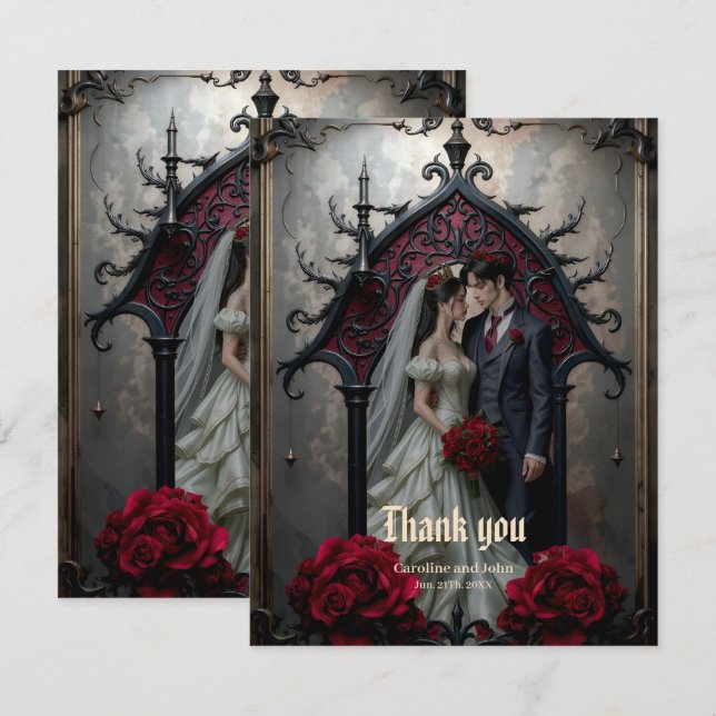 Gothic Eternal Love  Thank You Card (Front/Back)