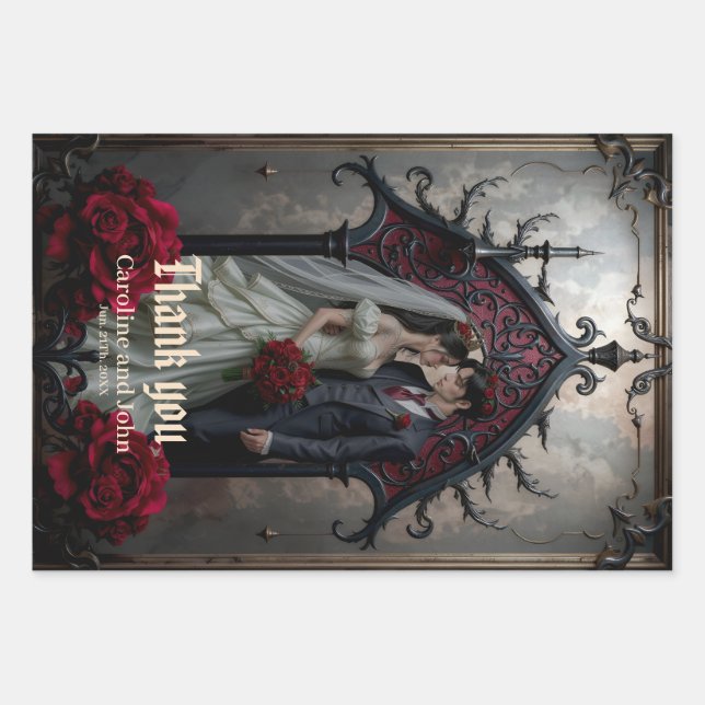 Gothic Eternal Love  Wrapping Paper Sheets (Front)
