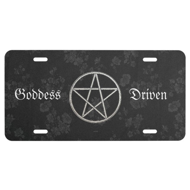 Gothic Eternal Pentacle Black License Plate (Front)