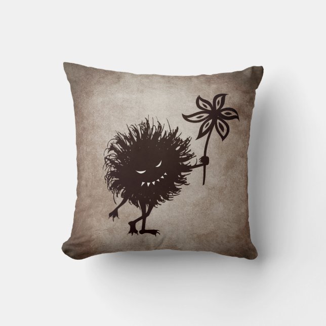 Gothic Evil Creature Grunge Texture Dark Throw Pillow (Front)