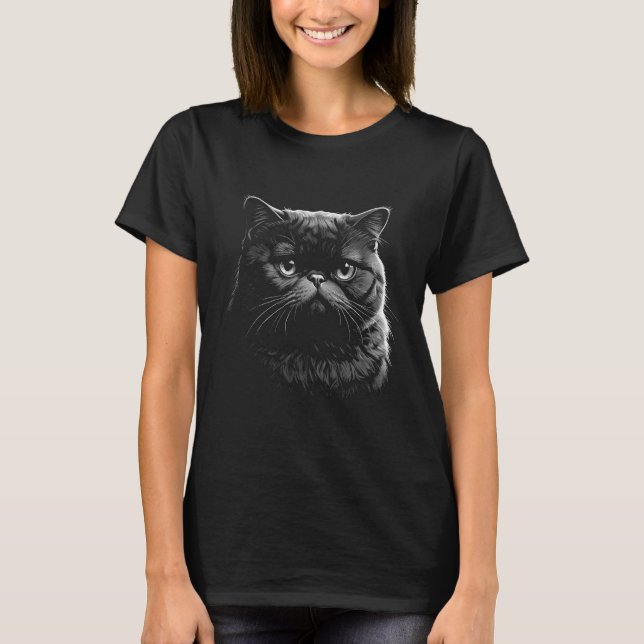Gothic Exotic Shorthair Cat Women's Black T-Shirt (Front)