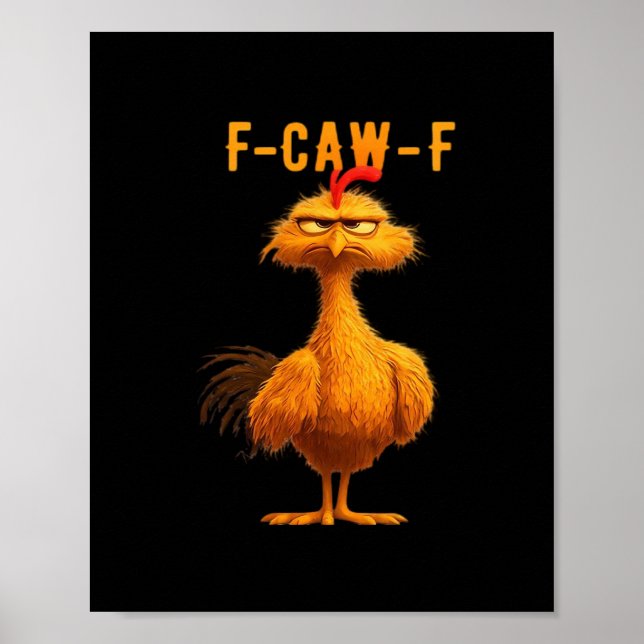 Gothic F-Caw-F Crow Funny Humor Poster (Front)