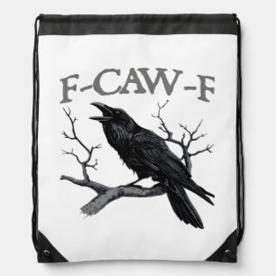 Gothic F-Caw-F Funny Crow Humor Essential Vintage Drawstring Bag
