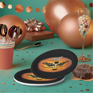 Gothic Face Jack-O-Lantern Paper Plates