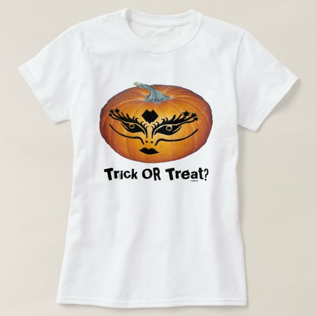 Gothic Face Jack-O-Lantern T-Shirt (Design Front)