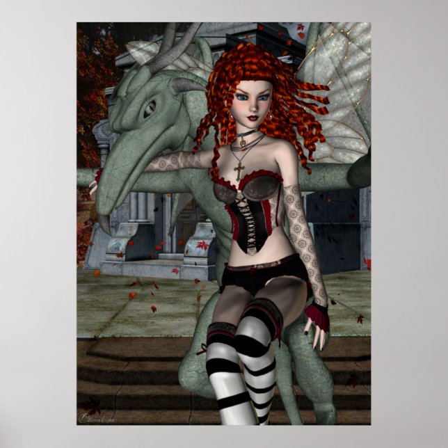 Gothic Fae Series BRIDGETTE Fantasy Art Poster (Front)