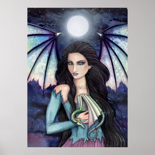 Gothic Fairy and Dragon Poster Molly Harrison