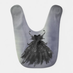 Gothic Fairy Black Gown Vampy Glam Goth Luxury Baby Bib