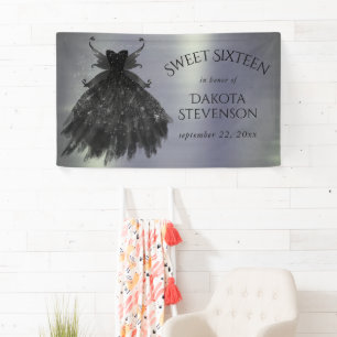 Gothic Fairy Black Gown Vampy Goth Glam Sheen Banner