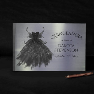 Gothic Fairy Black Gown Vampy Goth Glam Sheen Guest Book