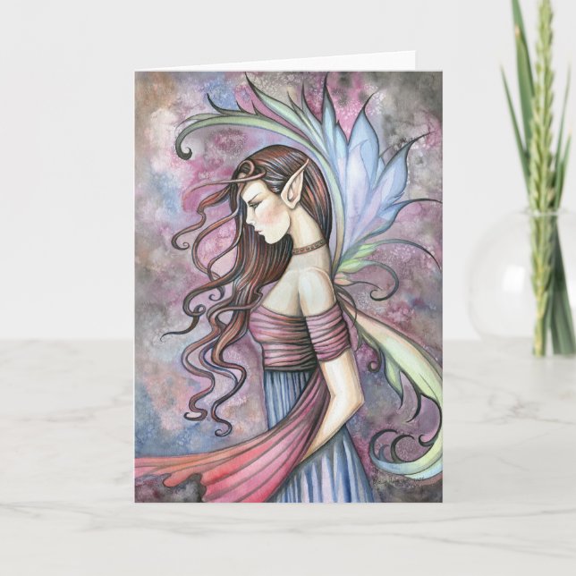 Gothic Fairy Card Watercolor Fairy (Front)