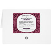 Gothic Fairy Cat Card (Back Horizontal)