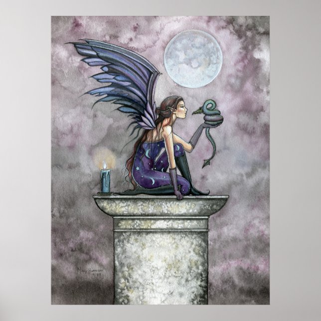 Gothic Fairy Dragon Poster Print by Molly Harrison (Front)