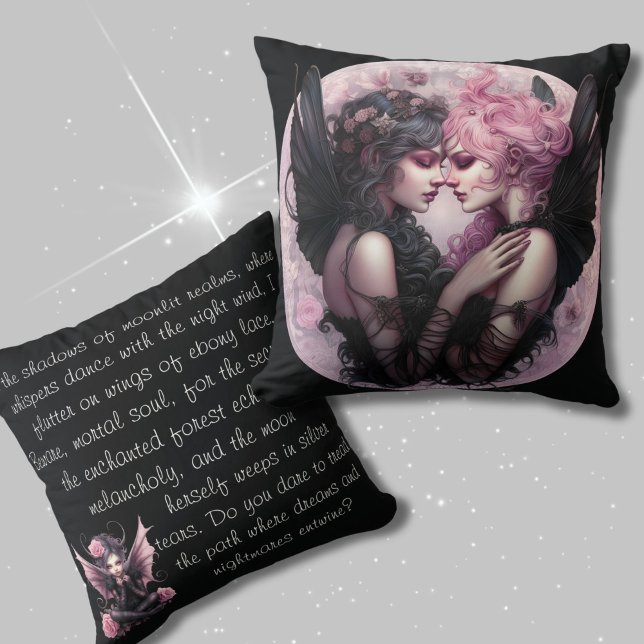Gothic Fairy fairycore Whimsygoth Whimsical goth Throw Pillow (Creator Uploaded)