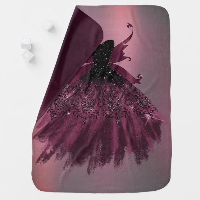 Gothic Fairy Fuchsia Gown | Punk Rock Pink Magenta Baby Blanket (In Situ)