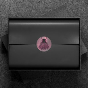 Gothic Fairy Fuchsia Gown   Punk Rock Pink Magenta Classic Round Sticker