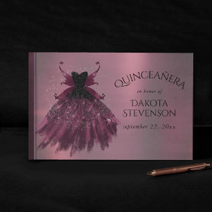 Gothic Fairy Fuchsia Gown Punk Rock Pink Magenta Guest Book