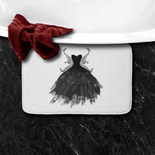 Gothic Fairy Gown  Black Vampy Glam Goth Luxury Bath Mat