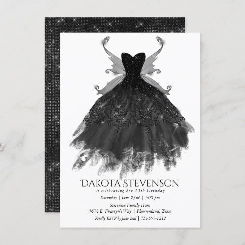 Gothic Fairy Gown  Black Vampy Glam Goth Luxury Invitation