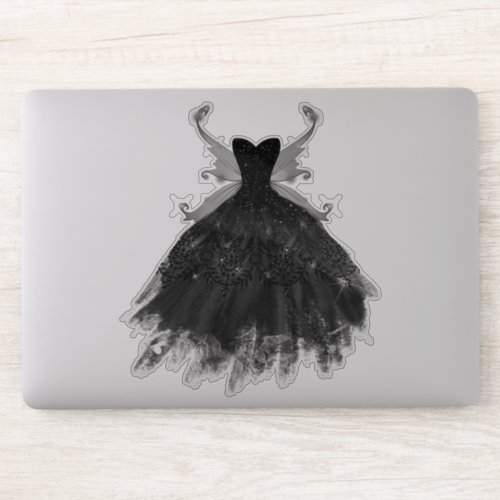 Gothic Fairy Gown  Black Vampy Glam Goth Luxury Sticker