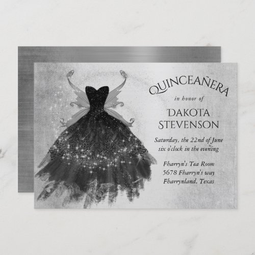 Gothic Fairy Gown  Black Vampy Glam Goth Sheen Invitation