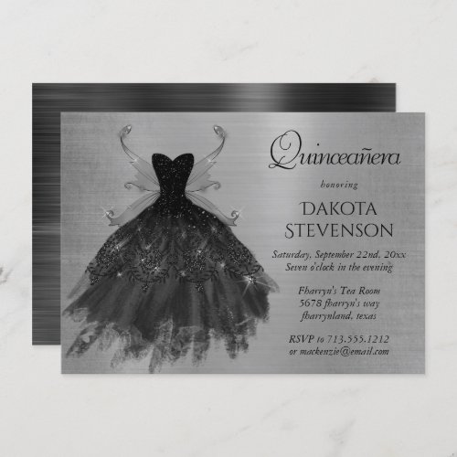 Gothic Fairy Gown  Black Vampy Glam Goth Sheen Invitation