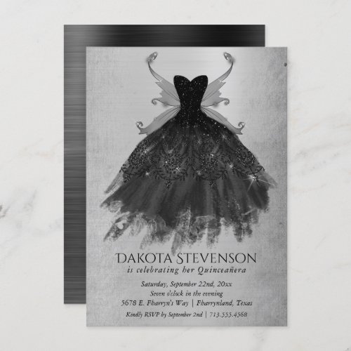 Gothic Fairy Gown  Black Vampy Glam Goth Sheen Invitation