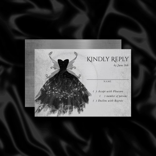 Gothic Fairy Gown  Black Vampy Glam Goth Sheen RSVP Card