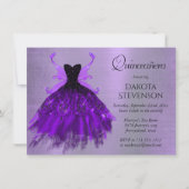 Gothic Fairy Gown | Brilliant Royal Purple Sheen Invitation (Front)