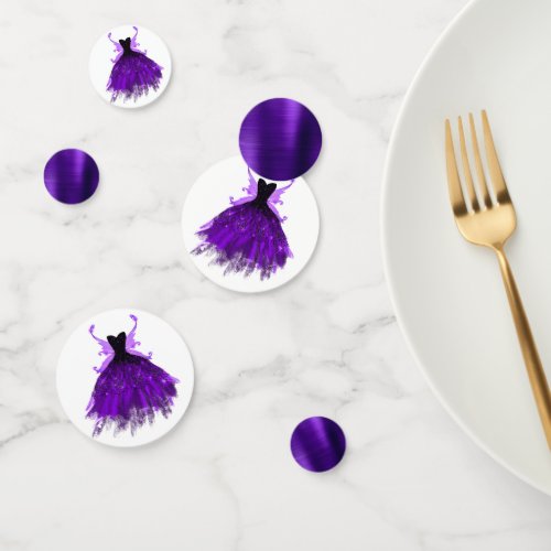 Gothic Fairy Gown  Brilliant Royal Purple Violet Confetti