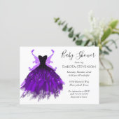 Gothic Fairy Gown | Brilliant Royal Purple Violet Invitation (Standing Front)